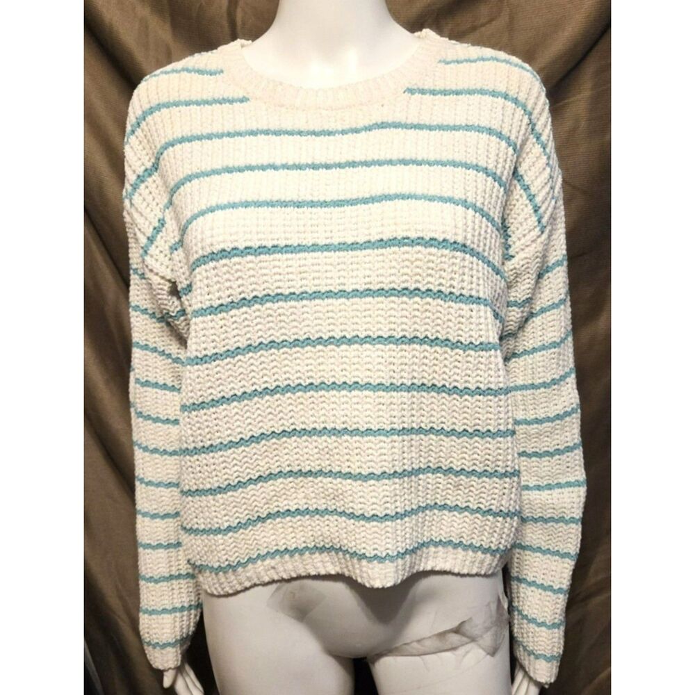 NWT Striped Cropped Crew Neck Sweater - Size M
